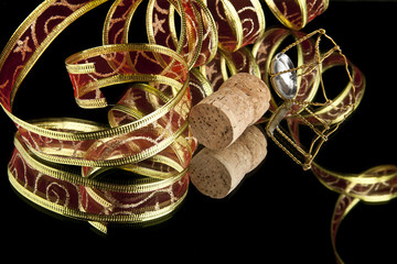 ribbon and cork