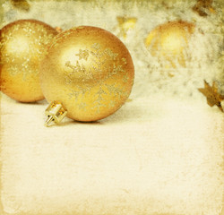 Christmas balls with tinsel
