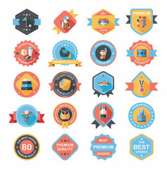 Sport badge flat banner design background set, eps10