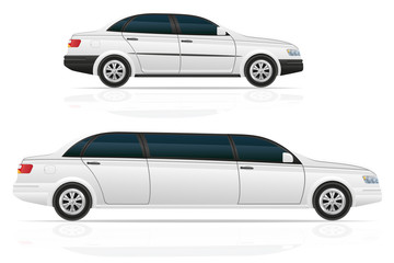 car sedan and limousine vector illustration