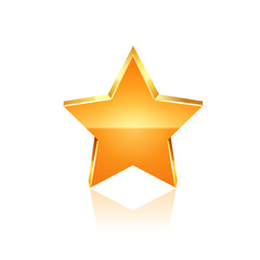 Gold star vector.