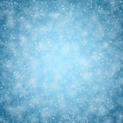 Christmas background with fallen snowflakes.