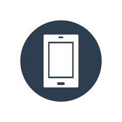 Tablet flat icon in dark circle