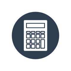 Calculator flat  icon in dark circle