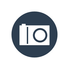Digital camera flat  icon in dark circle