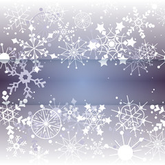 Winter Snowflake Background with Copy Space