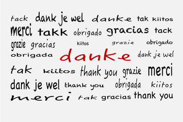 danke mehrsprachig tag cloud