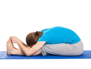 Fototapeta na wymiar Yoga - young beautiful woman doing yoga asana excerise isolated