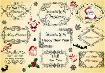 Elements of Christmas vintage labels