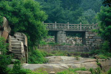 Fototapeta na wymiar forest landscape in park of Mountain Taishan