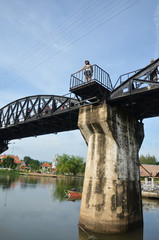 Thai women portrait on Bridge of the River Kwai in Kanchanaburi
