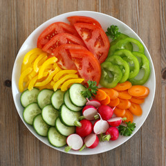 Raw cuts of vegetables