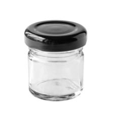 Short Wide Mouth Glass Bottle Cap isolated on white background