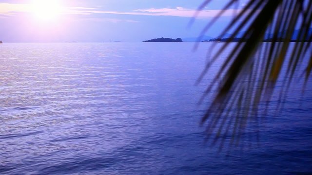 Sunrise at tropical beach, Koh Samui Island, Thailand. HD.
