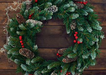 Fototapeta na wymiar Conifer wreath