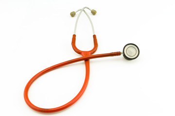 Orange Stethoscope isolated On White Background - Powered by Adobe
