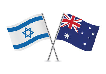 Israel and Australian flags. Vector illustration.