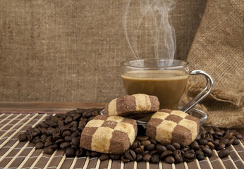 cup of coffee and cookie
