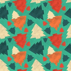 Seamless pattern with christmas trees
