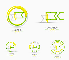 Award icon set, Logo collection