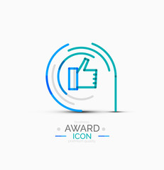Fototapeta premium Thumb up icon, logo design