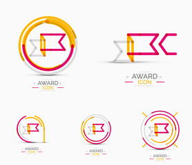 Award icon set, Logo collection
