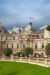  Luxembourg Palace facade in Luxembourg Gardens, Paris