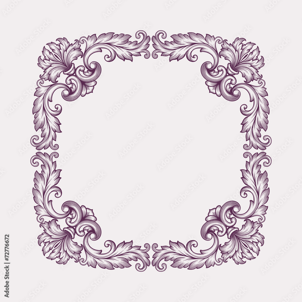 Aufkleber vector vintage baroque frame border pattern