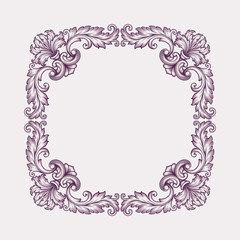 vector vintage Baroque frame border pattern