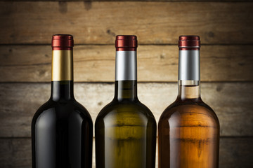 Set of wine bottles ready for branding