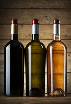 Set of wine bottles ready for branding
