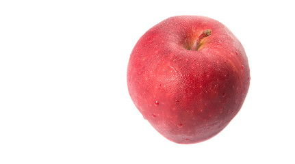 Red apples over white background