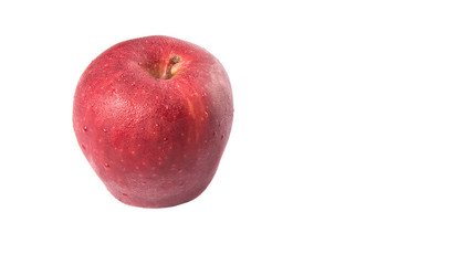 Red apples over white background