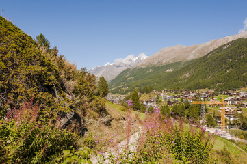 Fototapeta na wymiar Zermatt, Feriendorf, Alpen, Walliser Berge, Sommer, Schweiz