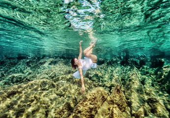 Fashion swimming underwater
