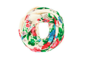 Woolen scarf isolated on white background