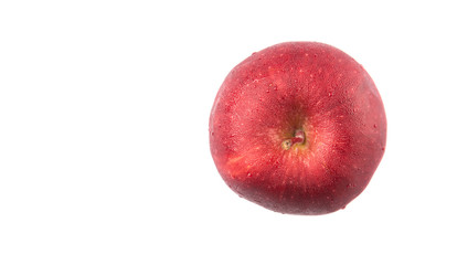 Red apples over white background