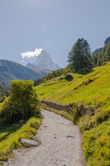 Zermatt, Dorf, Schweizer Alpen, Furi, Sommerwanderung