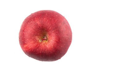 Red apples over white background