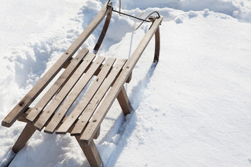 Sledges in deep snow
