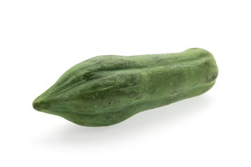 Green papaya isolated on white