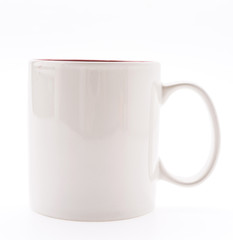 White coffee cup isolated on white
