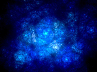 Fototapeta na wymiar Blue glowing spiral nebula system in space