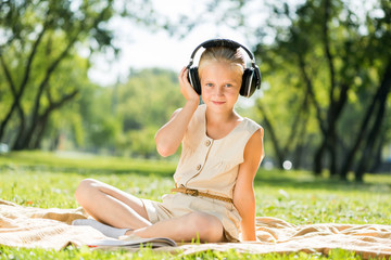 Girl enjoying music