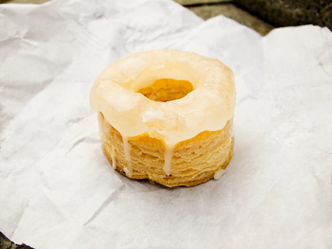 Cronut with white glassed.
