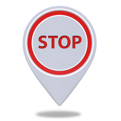 stop pointer icon on white background