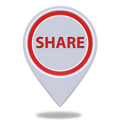 share pointer icon on white background