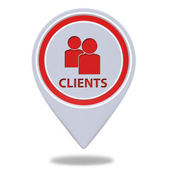 Client pointer icon on white background