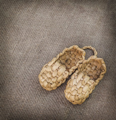 A pair of bast shoes