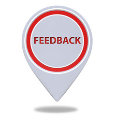 Feedback pointer icon on white background